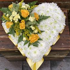 Traditional Yellow Based Heart With Spray