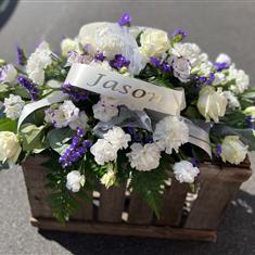 White and Purple Name Spray