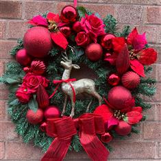 Artificial Rose Christmas Wreath