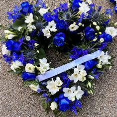 Open Blue and White Heart
