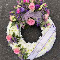 Pink Spray Based Wreath 